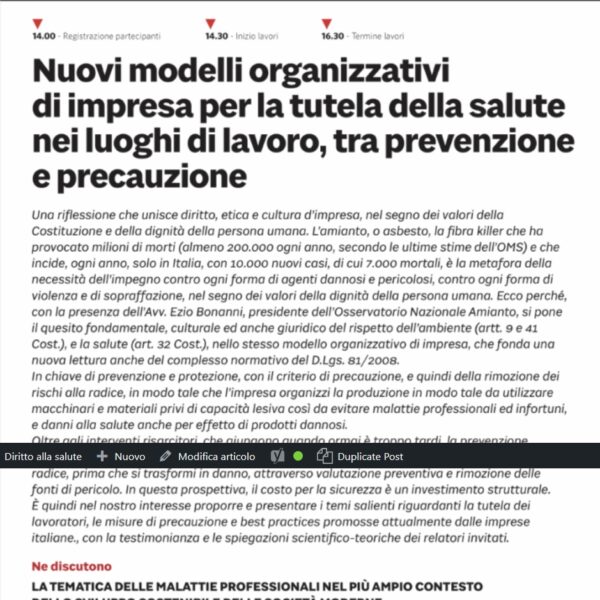 Bologna Fiere: ONA con il gruppo Sole 24 per la sicurezza sul lavoro