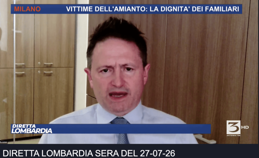 amianto, Avv. Ezio Bonanni intervistato su Telelombardia